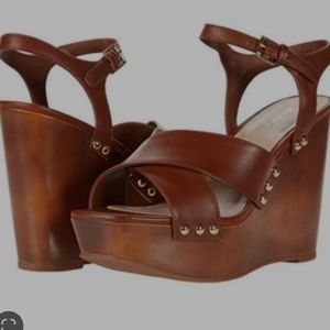 ALDO Desbet Wedge Sandals Womens Size 7.5 Brown